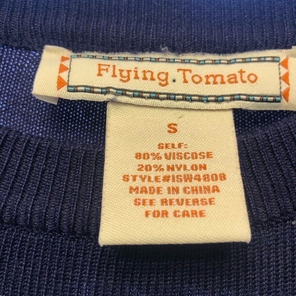 FLYING TOMATO Sweater Small Statement Ruffle Sleeves Casual career feminine - Picture 7 of 16